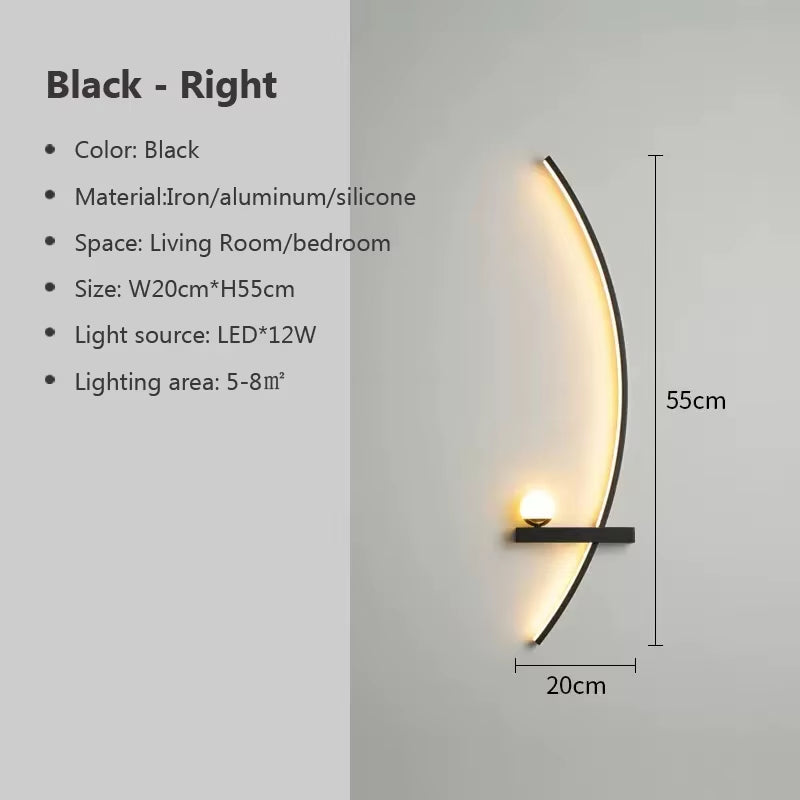 Elevate Your Space with the Modern LED Gold Wall Lamp - Minimalist Design for Bedroom and Living Room
