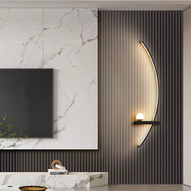 Elevate Your Space with the Nordic Modern Black Gold Wall Lamp - A Minimalist Touch for Luxury Living Rooms and Bedrooms