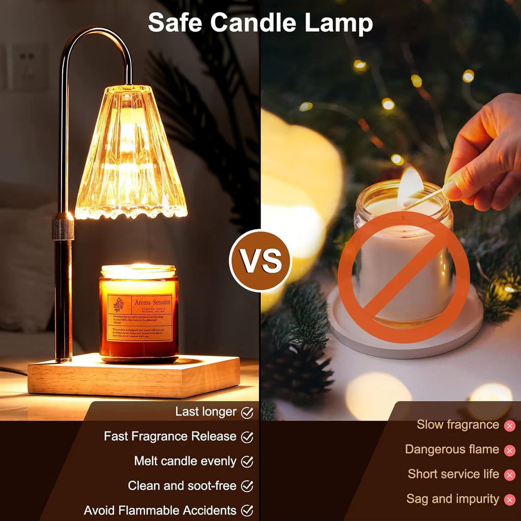 Transform Your Space with the Lightess Adjustable Electric Candle Warmer Lamp - Includes Timer, Dimmer, and 2 Bulbs