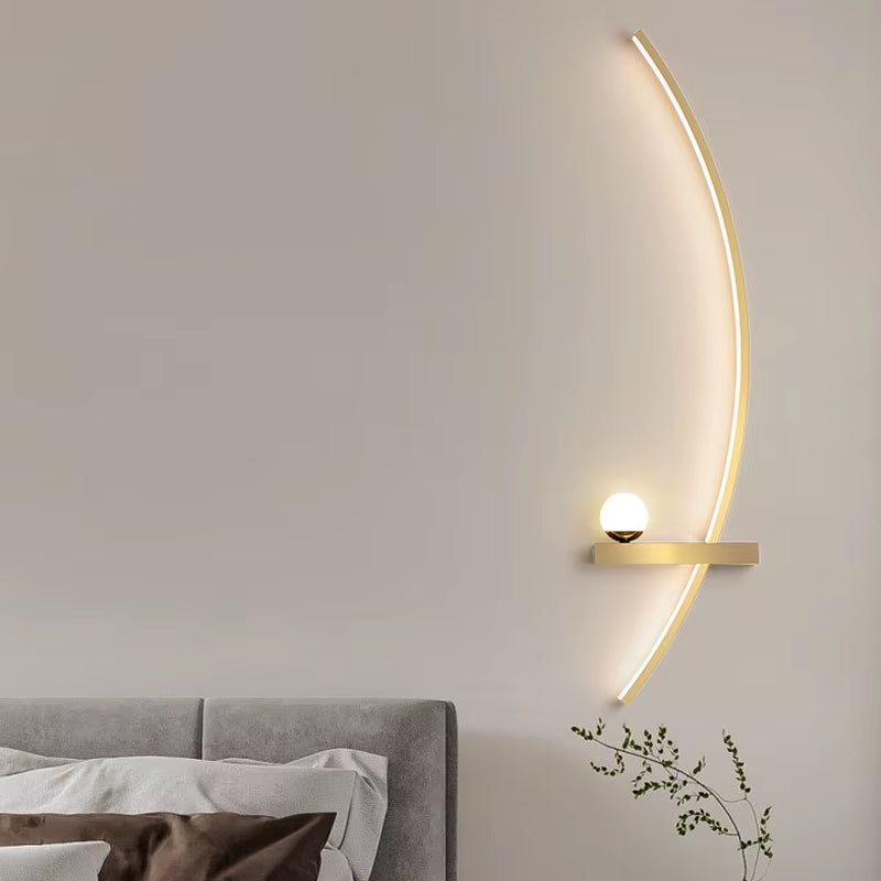 Elevate Your Space with the Nordic Modern Black Gold Wall Lamp - A Minimalist Touch for Luxury Living Rooms and Bedrooms