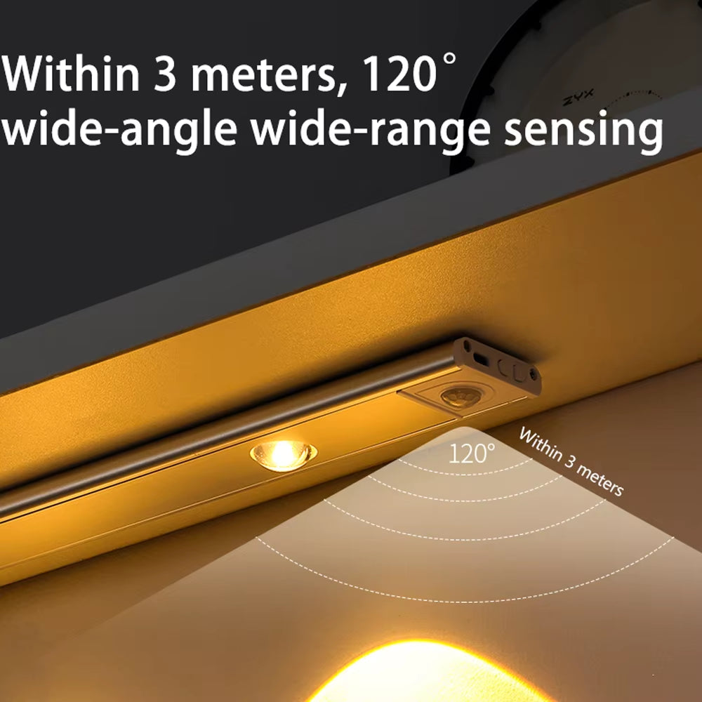 Illuminate Your Space with Our USB Rechargeable Motion Sensor Cabinet Lights – Perfect for Kitchens and Wardrobes!
