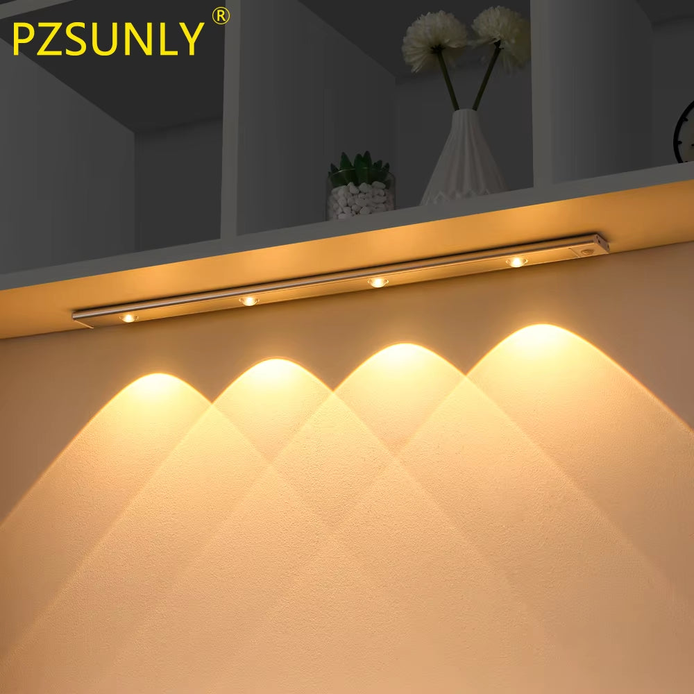 Illuminate Your Space with Our USB Rechargeable Motion Sensor Cabinet Lights – Perfect for Kitchens and Wardrobes!