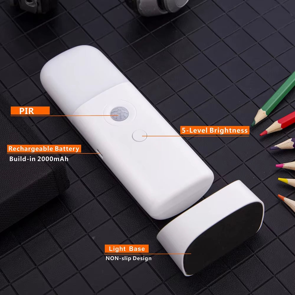 Illuminate Your Space with the LED Motion Sensor Night Light - USB Rechargeable, Dimmable & Portable for Kids' Rooms, Bedrooms, and Hallways