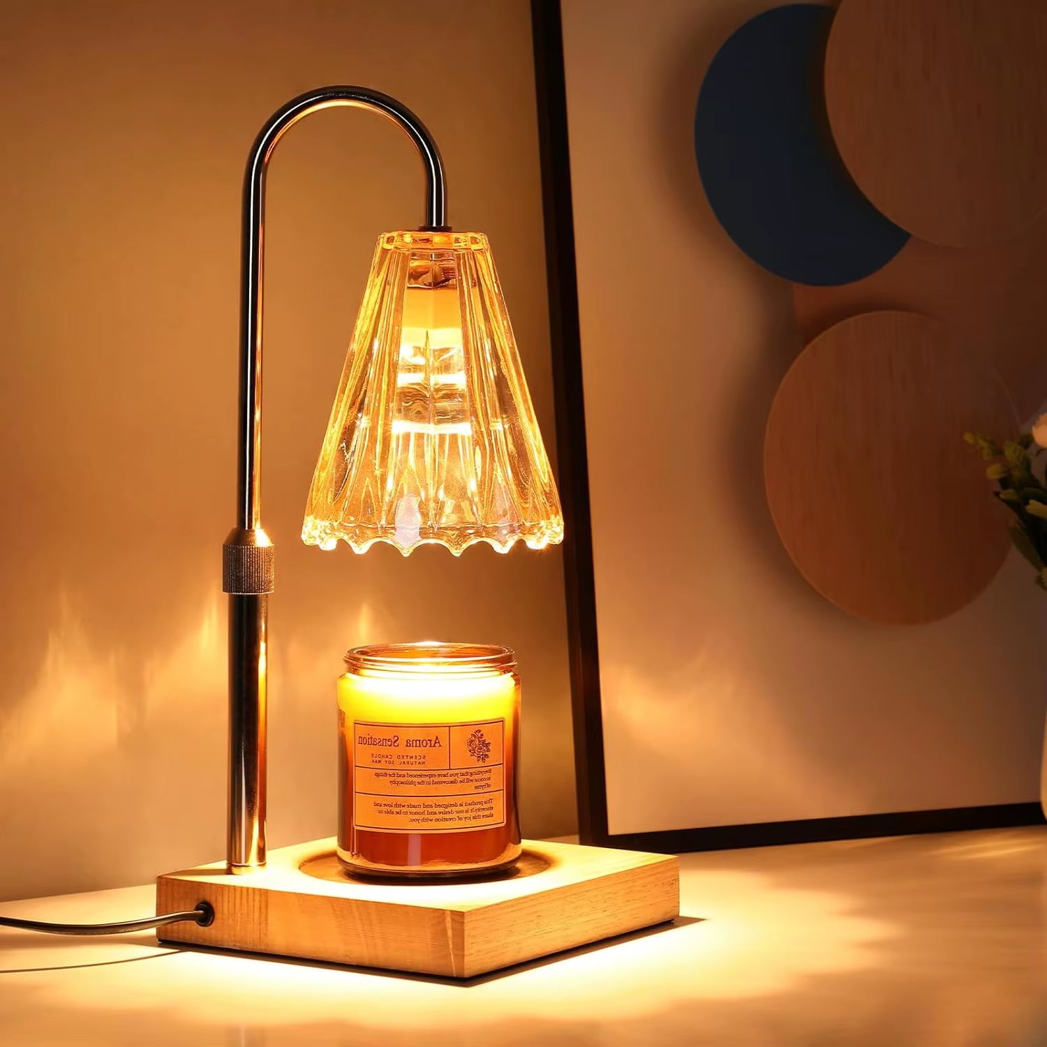 Transform Your Space with the Lightess Adjustable Electric Candle Warmer Lamp - Includes Timer, Dimmer, and 2 Bulbs