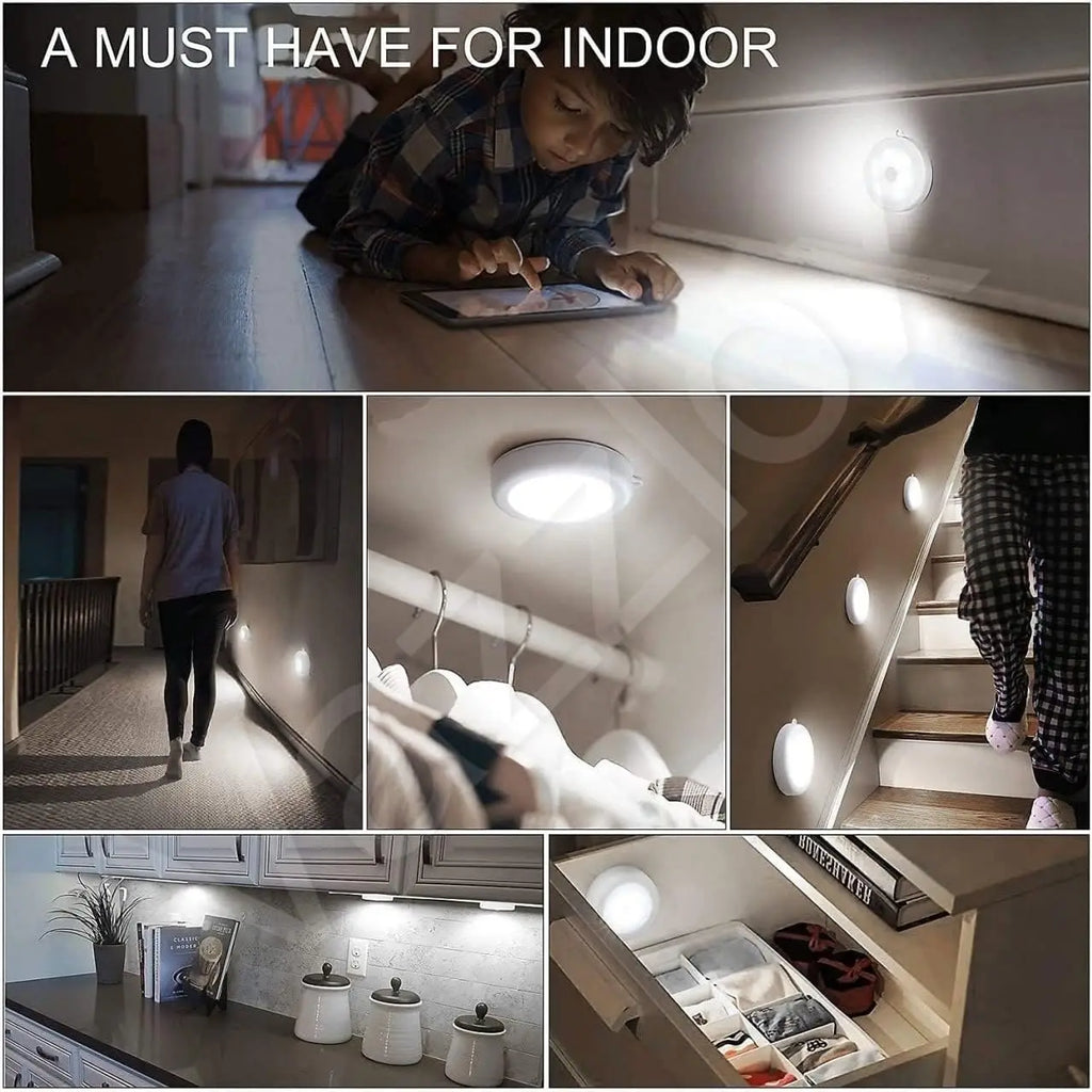 USB Rechargeable Motion Sensor LED Night Light - Magnetic Wireless Lamp for Closets, Cabinets, and More - Warm White, Flicker-Free Illumination