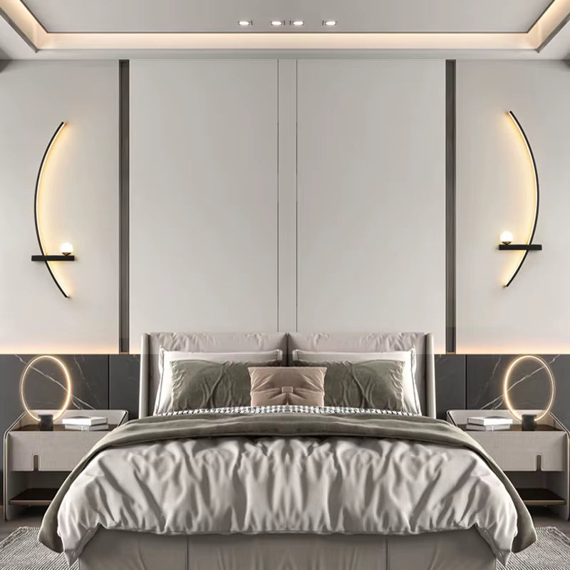 Elevate Your Space with the Nordic Modern Black Gold Wall Lamp - A Minimalist Touch for Luxury Living Rooms and Bedrooms